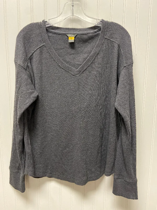 women's tops for business casual attireTop Long Sleeve Basic By Eddie Bauer In Grey, Size: L