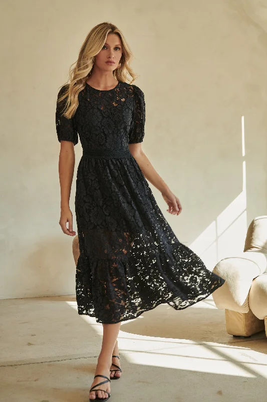 Beaded DressFleur de Lis Lace Midi Dress