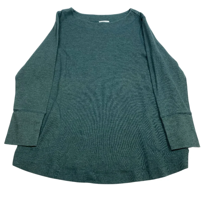 women's tops with cold-shoulder cutsTop Long Sleeve Basic By J. Jill In Green, Size: 1x