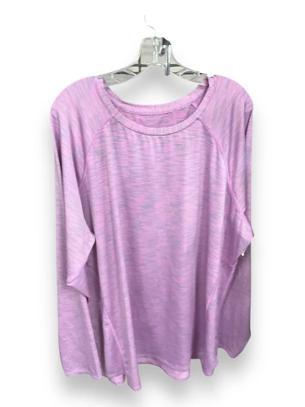 women's tops for those who want to stay updated with the latest fashion trendsTop Long Sleeve By Tek Gear In Purple, Size: 3x