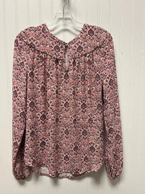 women's tops for those who seek both style and comfortTop Long Sleeve By Loft In Red & White, Size: M