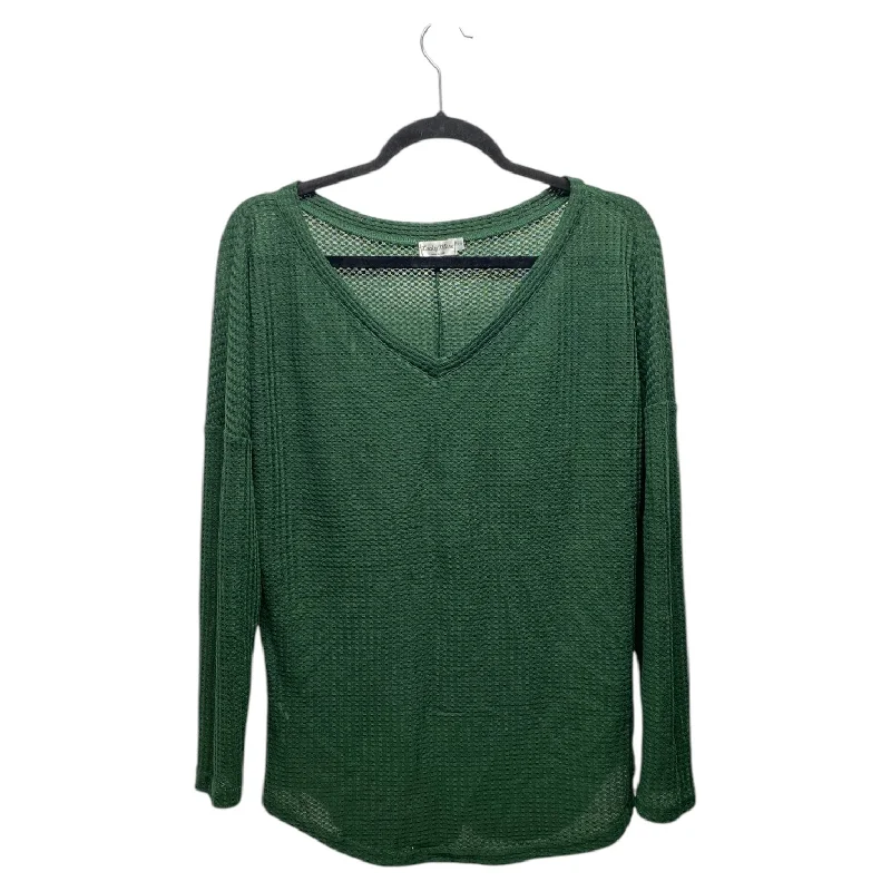 women's tops made from cottonTop Long Sleeve By Lucky More In Green, Size: S