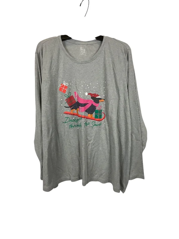 women's tops for fashion-forward individualsTop Long Sleeve By Kim Rogers In Grey, Size: 3x