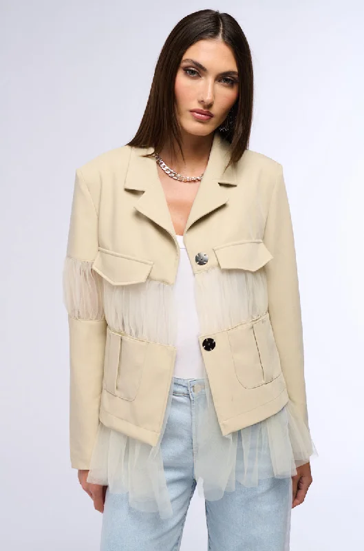 women's coats for city wearMESHED UP DECONSTRUCTED BLAZER