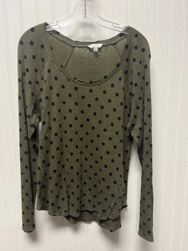 women's tops with asymmetrical designsTop Long Sleeve By Lucky Brand In Polkadot Pattern, Size: Xl