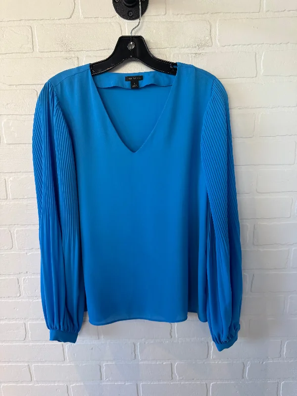 women's tops for date nightsTop Long Sleeve By Ann Taylor In Blue, Size: S