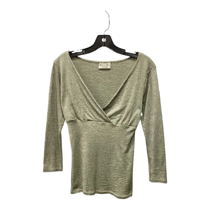 women's tops for those who want to add a bit of flair and personality to their looksTop Long Sleeve By Michael Stars In Green, Size: Onesize