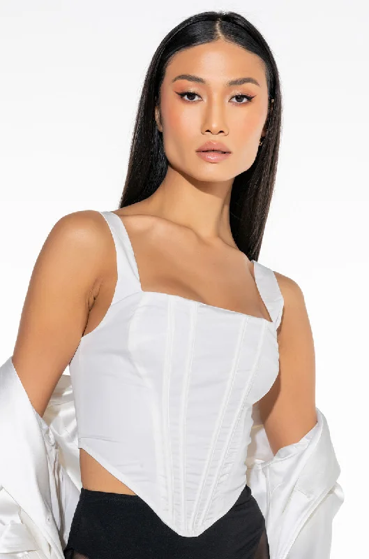 women's tops for those who want to add a bit of flair and personality to their looksMERCI BEAUCOUP POPLIN CORSET