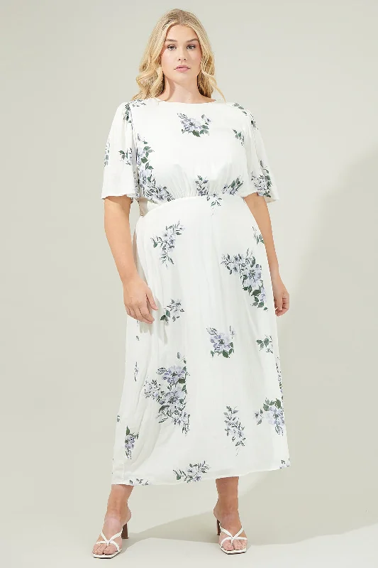 Pastel DressPorto Floral Smocked Midi Dress Curve