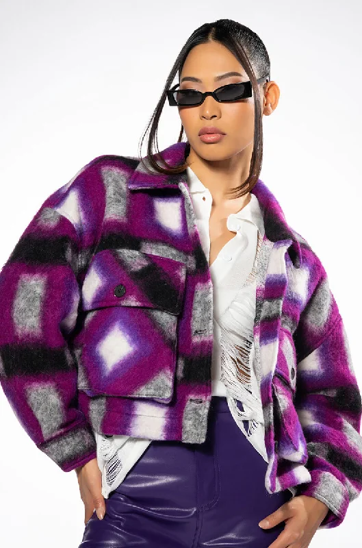 women's coats for those who love to mix and matchBLANK NYC LUCK FINDER SHERPA CROP SHACKET