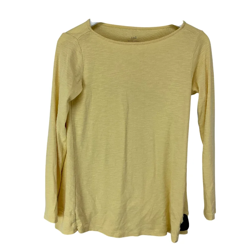 women's tops for black-tie affairsTop Long Sleeve Basic By J. Jill In Yellow, Size: Xs