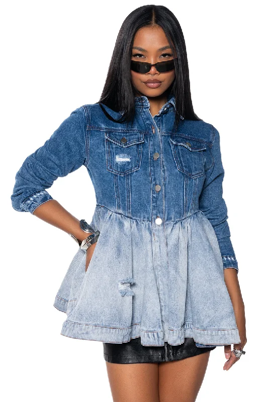 women's coats for special occasions and everyday eleganceBELLE OF THE DENIM BALL JACKET