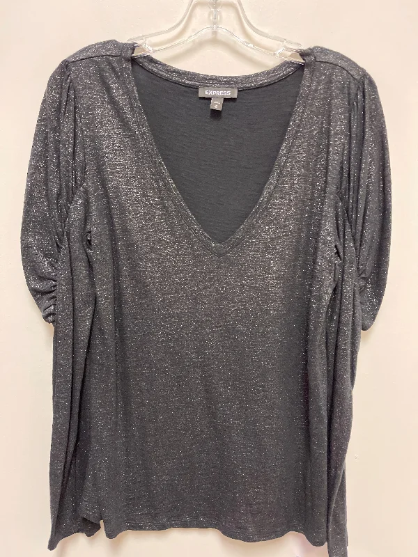 women's tops for glamorous eveningsTop Long Sleeve By Express In Black, Size: M