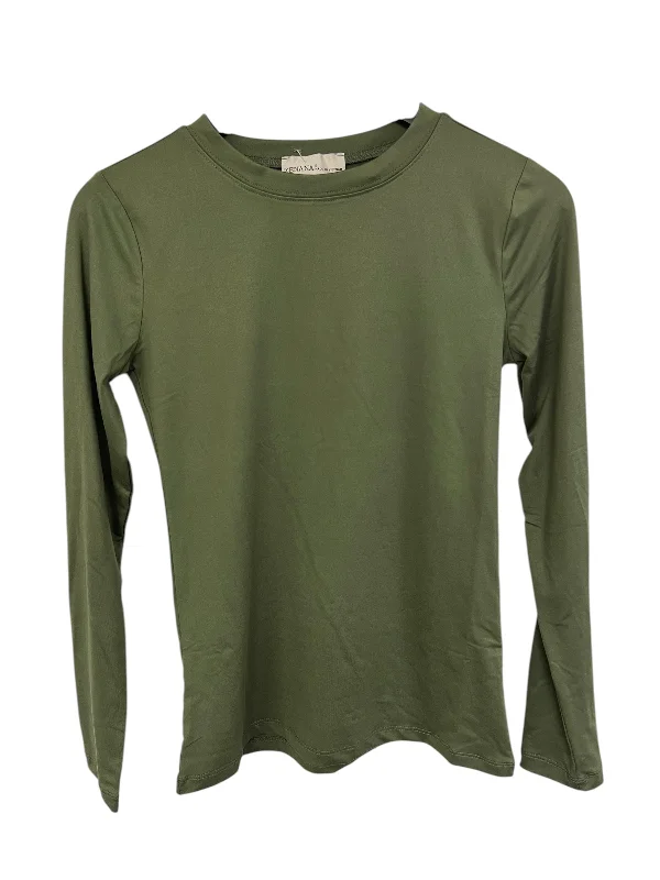 breathable women's tops for summerTop Long Sleeve Basic By Zenana Outfitters In Green, Size: S