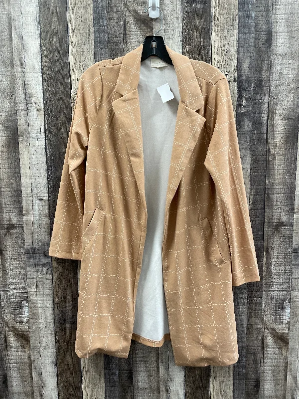 women's coats with satin liningsBlazer By Melloday In Tan, Size: S