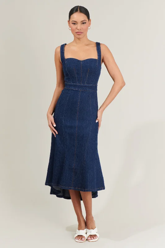 Peplum Hem DressGabriella Denim Midi Dress