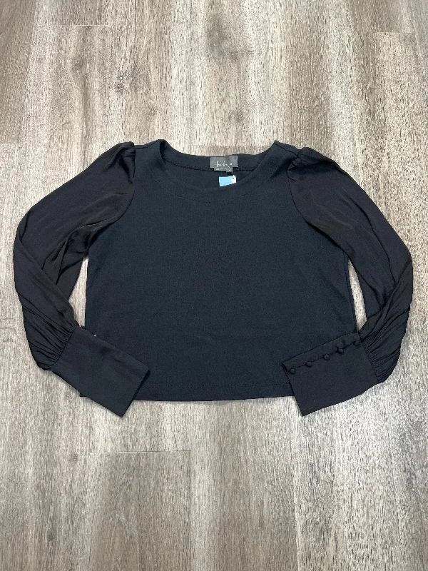 women's tops with lace-up frontsTop Long Sleeve By Anthropologie In Black, Size: M