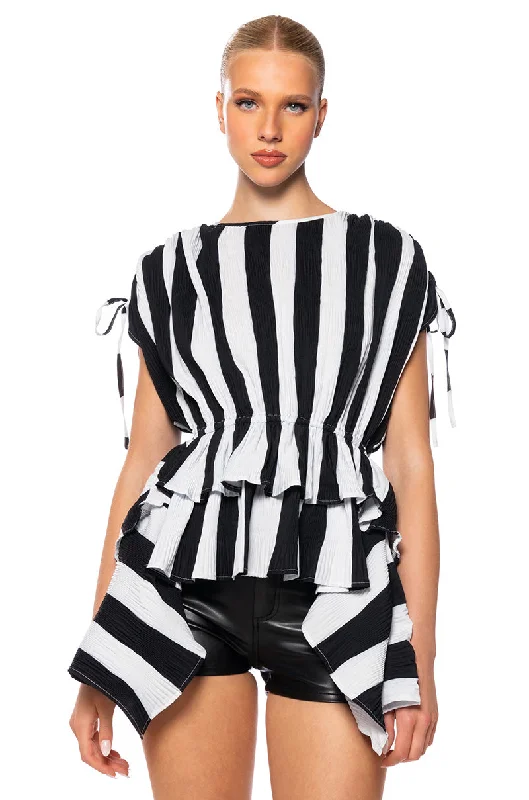 women's tops for those who want to wear pieces that are both functional and fashionableSWEET NOTHINGS STRIPED TIE SHOULDER BLOUSE