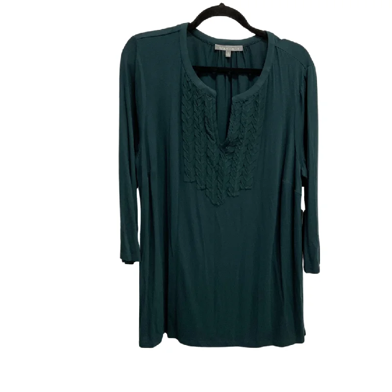 women's tops with cold-shoulder cutsTop Long Sleeve By Daniel Rainn In Green, Size: 1x