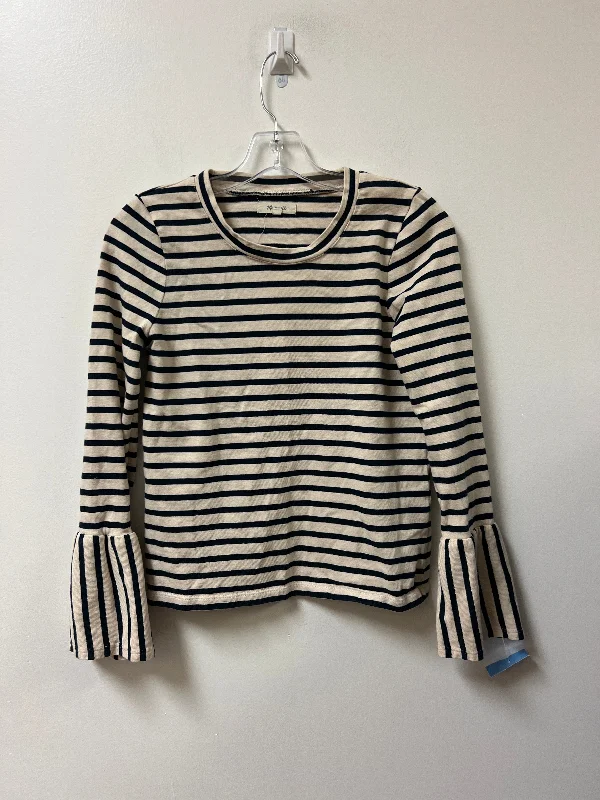 off-the-shoulder women's topsTop Long Sleeve By Madewell In Striped Pattern, Size: S