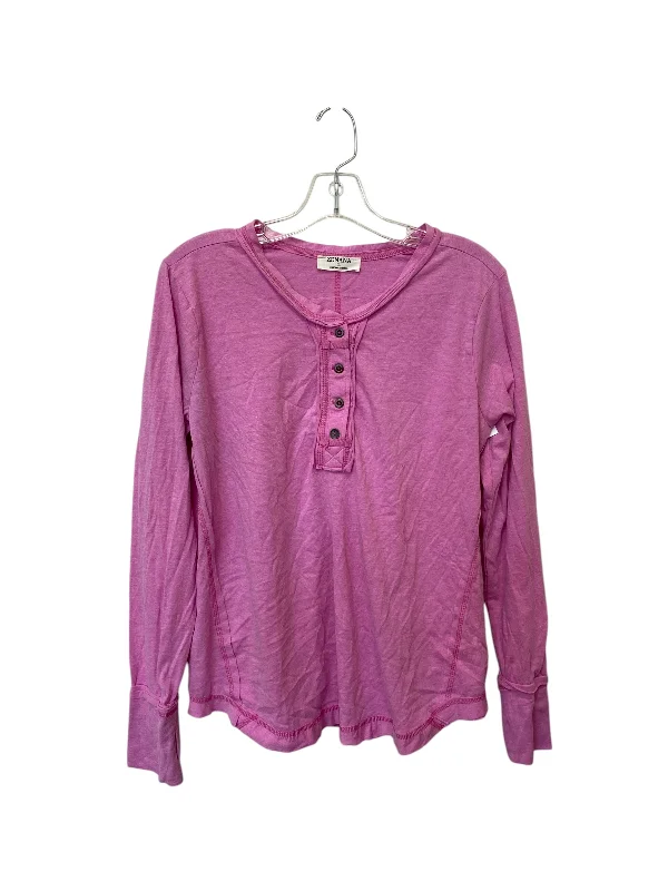 women's tops for maximalist fashion loversTop Long Sleeve Basic By Zenana Outfitters In Pink, Size: L