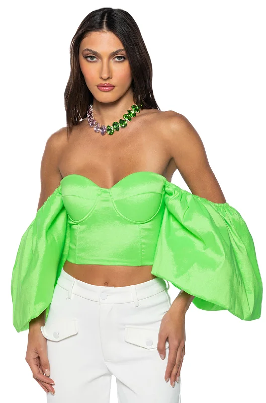 women's tops for layeringATHENA PUFF SLEEVE CORSET BLOUSE