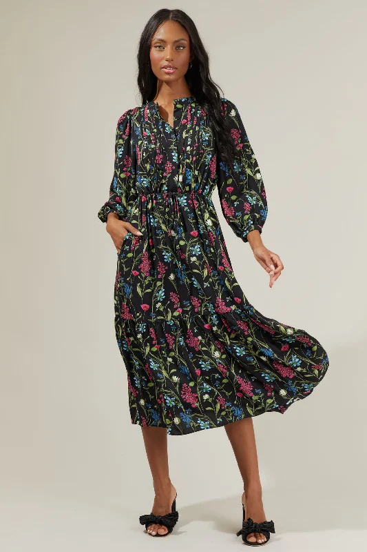 women's cotton dressesMadeline Groover Floral Midi Dress