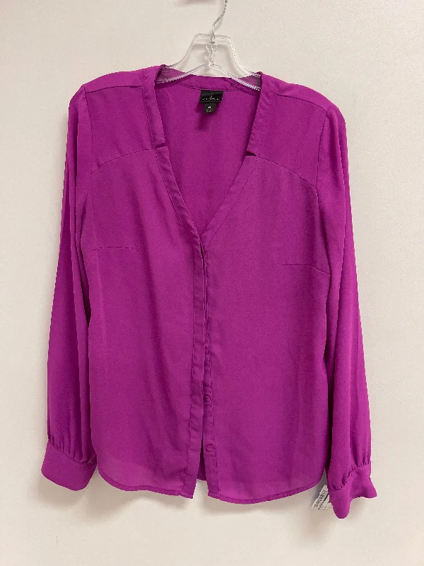 women's tops for those who love bold and vibrant colorsTop Long Sleeve By Worthington In Purple, Size: M