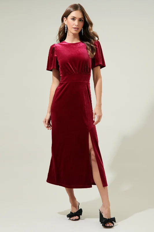 women's empire-line dressesNight Bloom Velvet Midi Dress