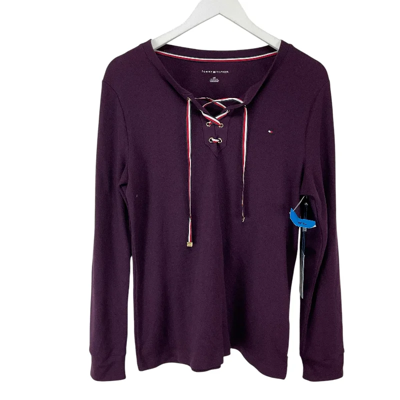 women's tops for those who want to stay on top of the latest fashion trends and wear pieces that are both stylish and on-trendTop Long Sleeve By Tommy Hilfiger In Purple, Size: L