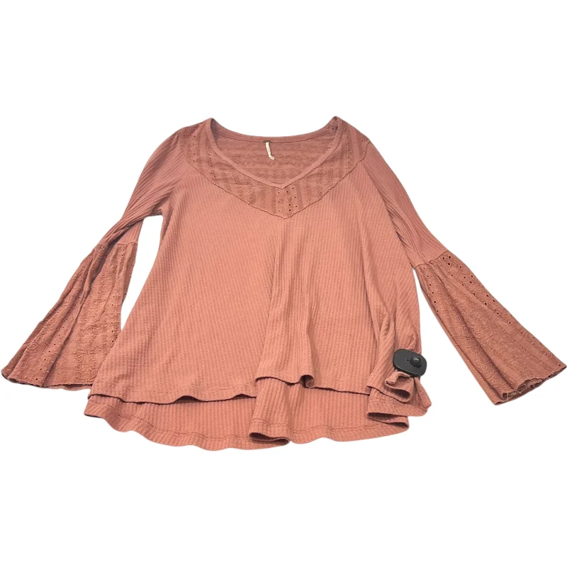 women's tops for those who love to dress up their casual looks with stylish topsTop Long Sleeve By Free People In Pink, Size: S