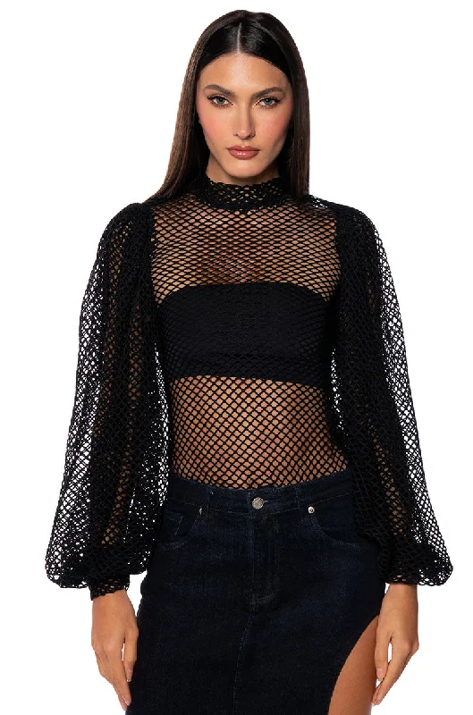 women's tops for those who want to make a fashion statementSWEET NOTHINGS NETTED BLOUSE