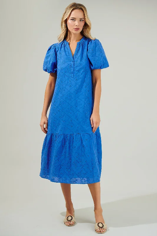 Denim DressMar Nova Eyelet Midi Dress