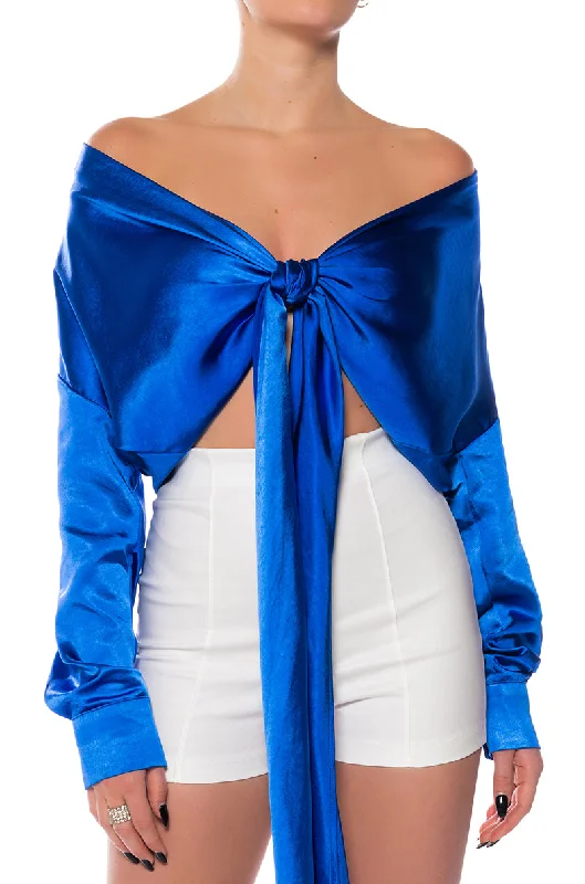 women's tops for evening soireesJAN TIE FRONT BLOUSE