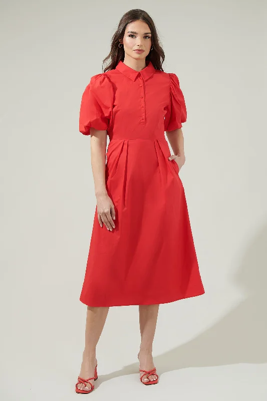 Peter Pan Collar DressCassidy Pleated Midi Dress