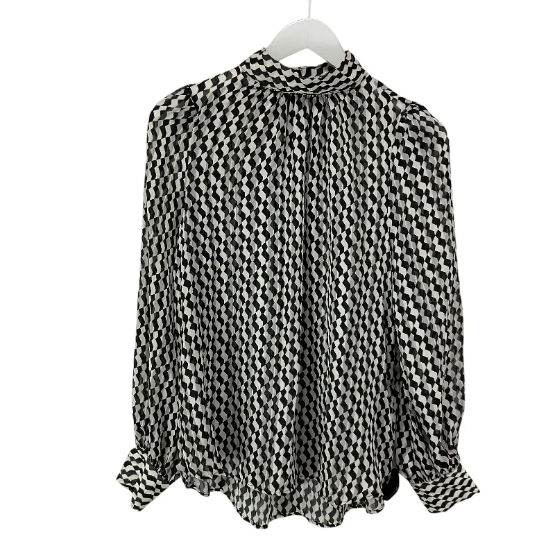 women's tops for those who want to add a bit of flair and personality to their looksTop Long Sleeve By H&m In Black & White, Size: S