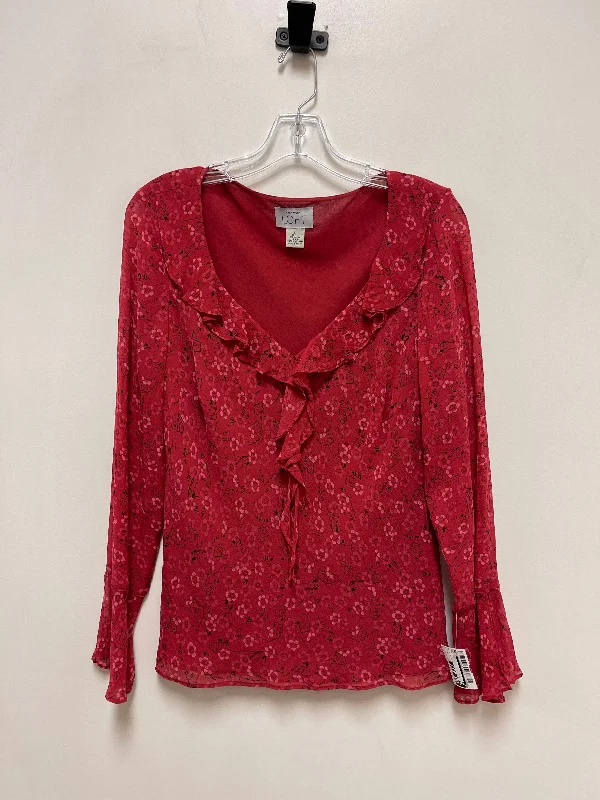 women's tops for those who want to make a bold fashion statement with their choice of topsTop Long Sleeve By Loft In Red, Size: L