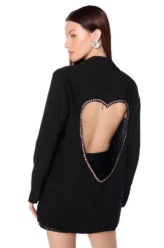 women's coats for layeringOPEN BACK HEART BLAZER