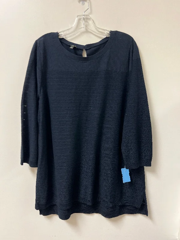 women's tops in solid colorsTop Long Sleeve By Talbots In Navy, Size: 2x