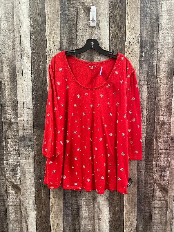 women's tops for those who value both quality and affordabilityTop Long Sleeve By Lane Bryant In Red, Size: 4x