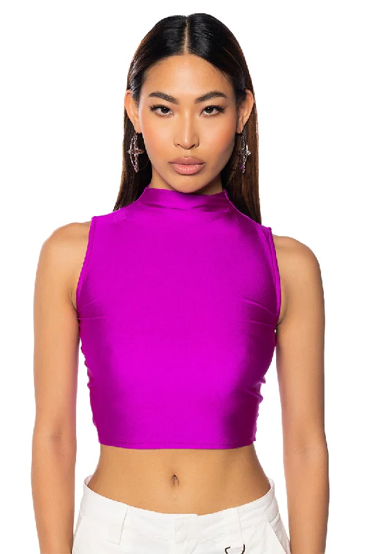 women's tops for fashion-forward individualsPAXTON DISCO CROP SLEEVELESS TEE