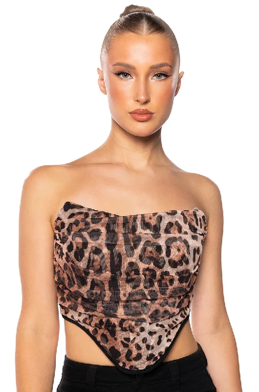 women's tops for those who want to wear pieces that are both functional and fashionableKIT CHEETAH PRINTED CORSET