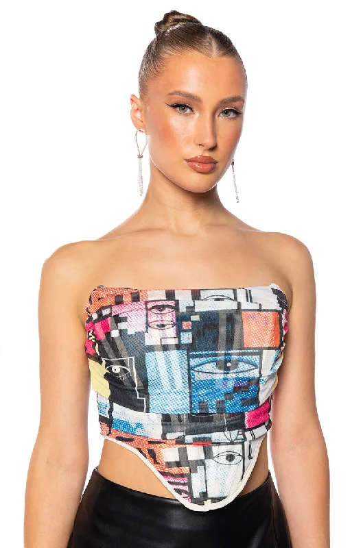 women's tops for those who want to stay cool and chic during warmer weatherKIT PRINTED CORSET