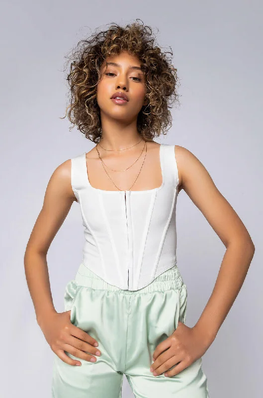 women's tops with bell sleevesALL YOU NEED CORSET TOP WHITE