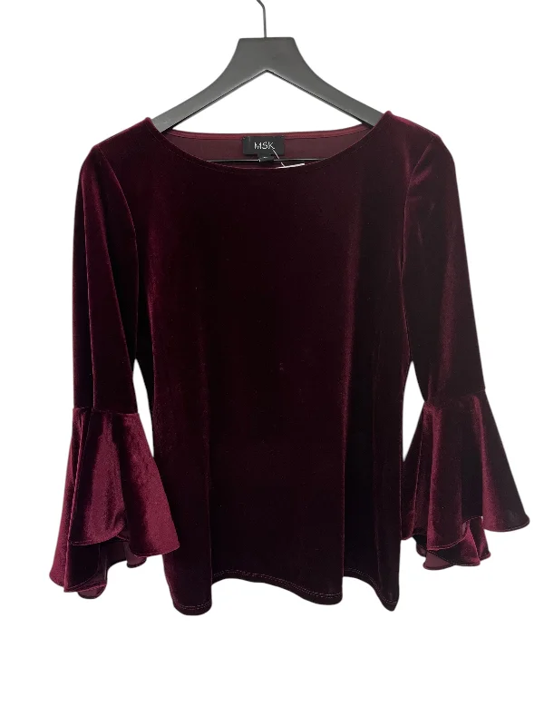 women's tops in solid colorsTop Long Sleeve By Msk In Purple, Size: S