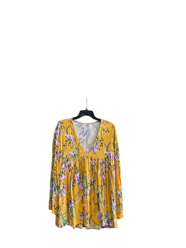 women's tops with bell sleevesTunic Long Sleeve By Free People In Yellow, Size: Xs