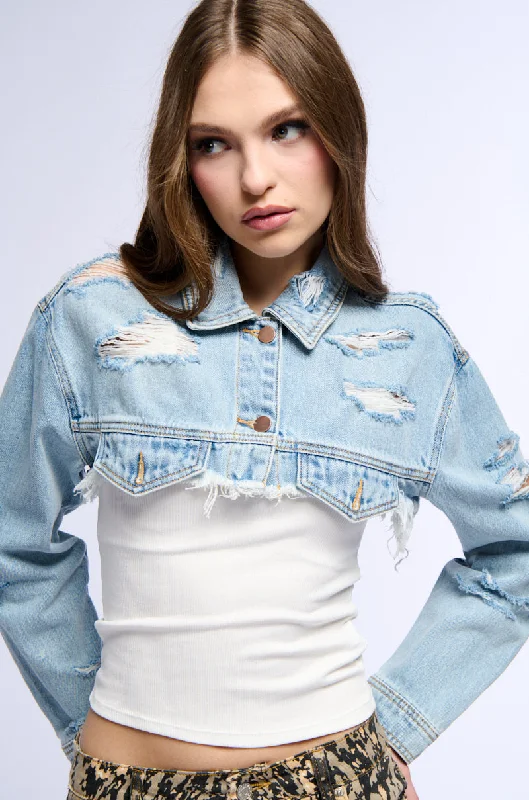 women's coats for fall and winter transitionsULTRA CROP DENIM JACKET