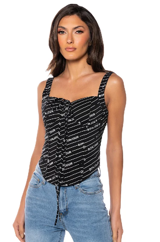 affordable women's topsBONJOUR HALTER NECK CORSET