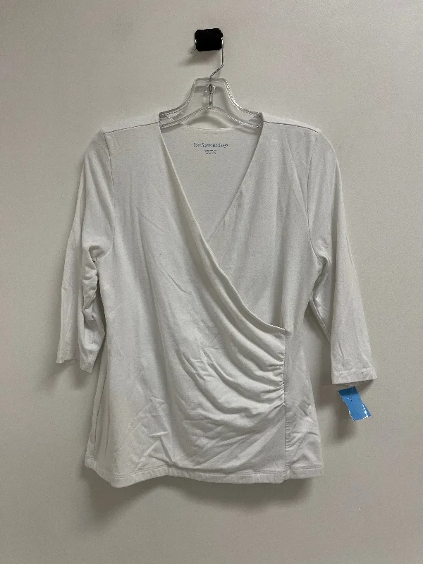 women's tops made from cottonTop Long Sleeve By Soft Surroundings In White, Size: M