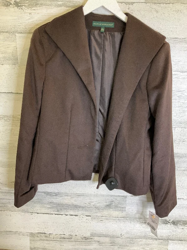 women's coats in bold colorsBrown Blazer Harve Bernard, Size L